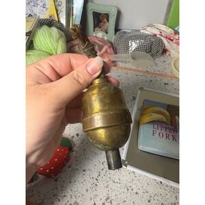 Vintage Brass Lamp Socket Pull Chain Fixture Part‎ Industrial stamped Perkins